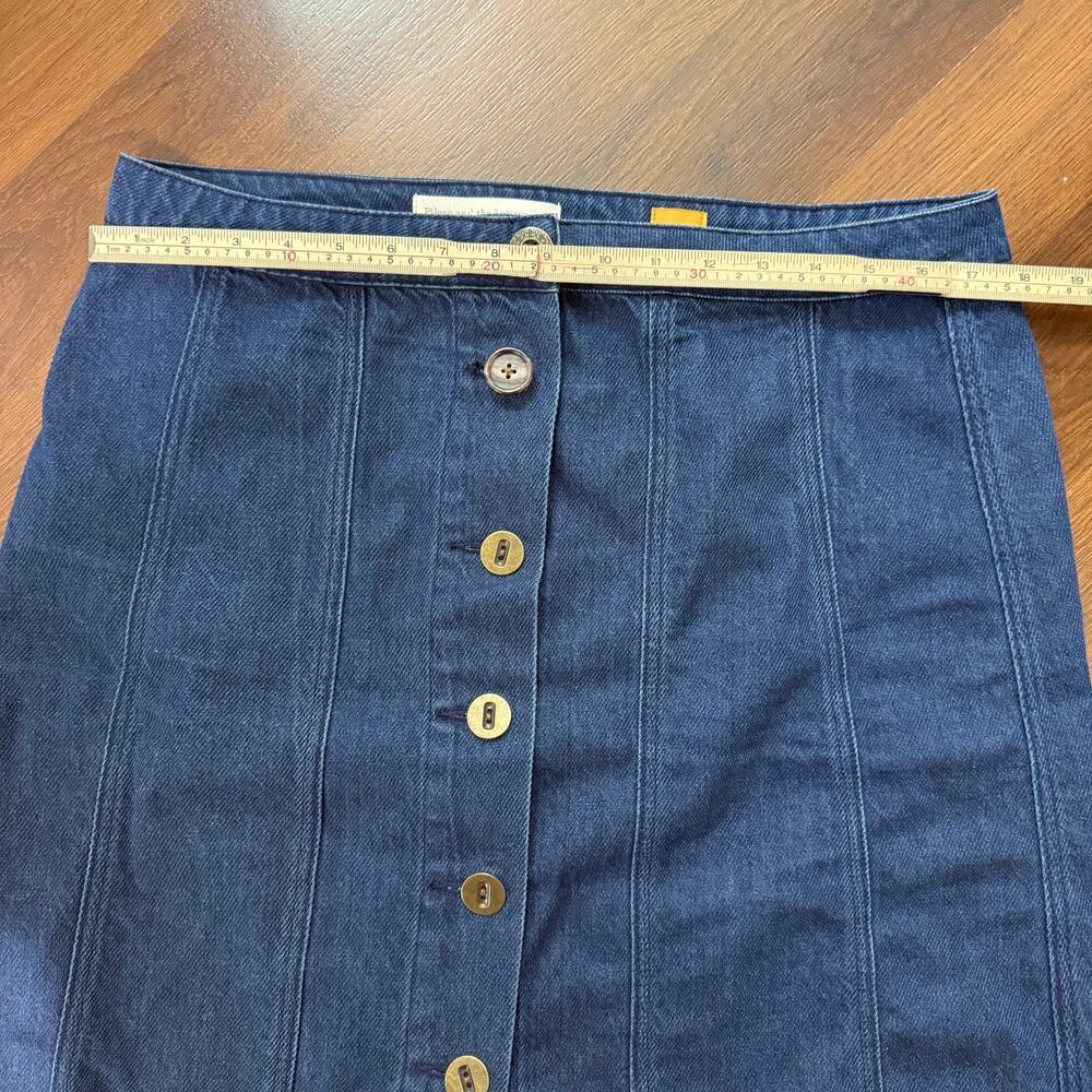Pilcro Anthropologie Button Front Denim Skirt Sz 14 Boho Casual - Picture 3 of 8